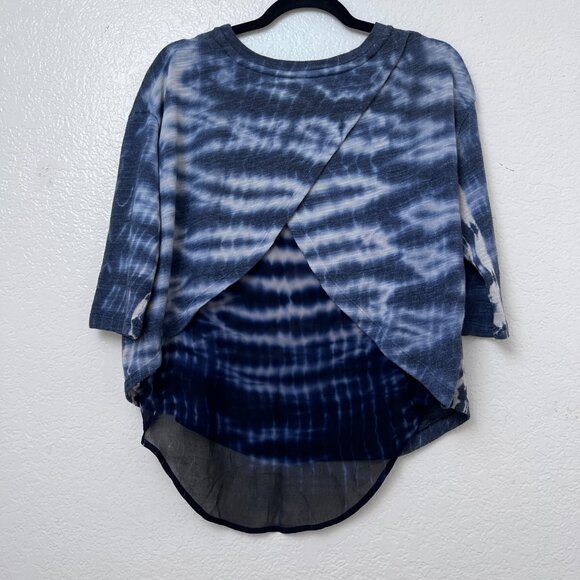 Young Fabulous & Broke Blue Tie Dye Hi-Low Top Small oversized Boho Mixed Media - Picture 5 of 11